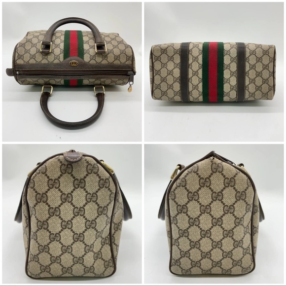 Auth Gucci GG Supreme Sherry Line
PVC Brown Mini Boston Bag - Picture 15 of 16